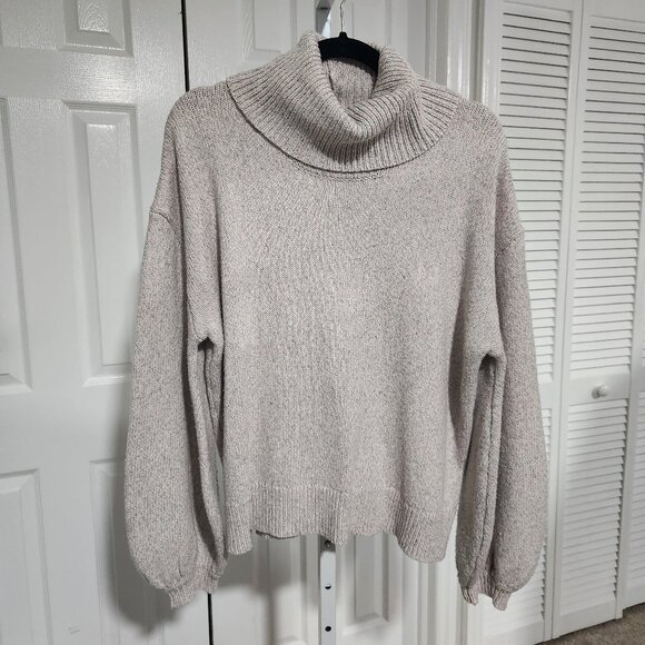 Mud Pie Turtleneck Sweater – Size Medium – Balloon Sleeves - Picture 1 of 7